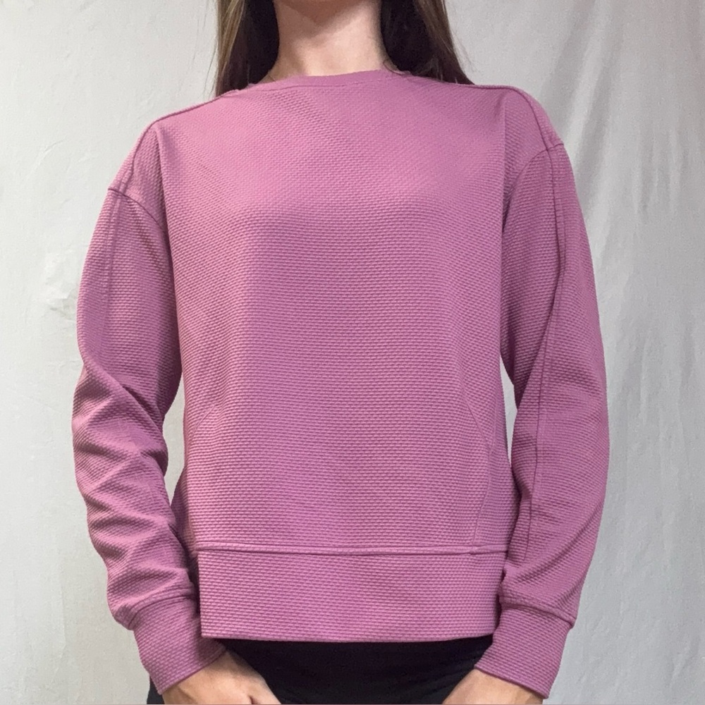 Women's Pink Crewneck Long-Sleeve Top